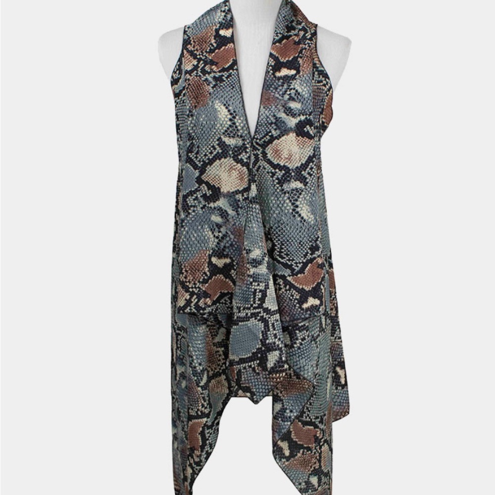 Snakeskin Print - Sleeveless Vest